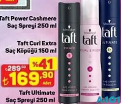 TAFT POWER CASHMERE SAÇ SPREYİ 250 ML fiyat ve kampanya bilgisi